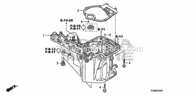 Honda Marine BF15DK2 (Type LHTA)(1500001-9999999) Oil Case Oil Pan Gasket Diagram