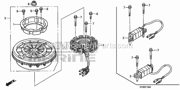 Honda Marine BF15DK2 (Type SHTA)(1500001-9999999) Flywheel Diagram