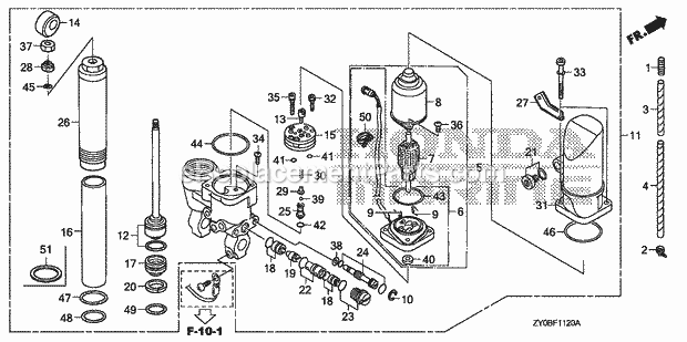Honda Marine BF15DK2 (Type SHTA)(1500001-9999999) Power Trim-Tilt Diagram