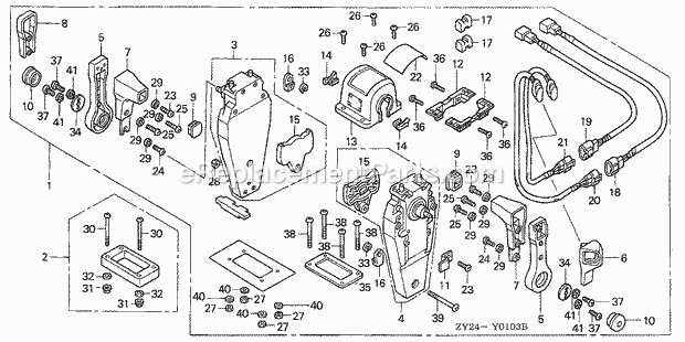 Honda Marine BF200A3 (Type LA)(1100001-1199999)(1000001-1099999) Remote Control (Top Mount Dual Type) (L.) Diagram