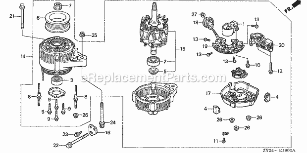 Honda Marine BF200A5 (Type XCA)(1300001-1399999)(1000001-1099999) Alternator Diagram