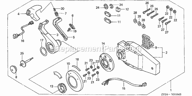 Honda Marine BF200A5 (Type XCA)(1300001-1399999)(1000001-1099999) Remote Control (Flush Mount Type) (R.) Diagram