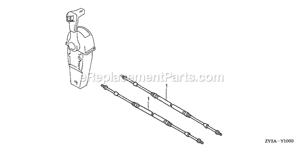 Honda Marine BF200AK0 (Type XA)(1500001-1599999)(1100001-9999999) Cable (Single) Diagram