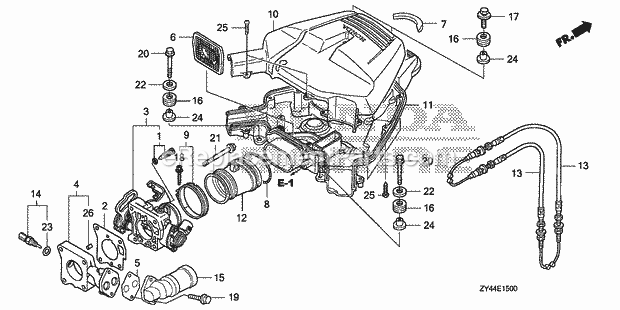 Honda Marine BF200AK1 (Type LA)(1600001-1699999)(1200001-1299999) Throttle Body Diagram