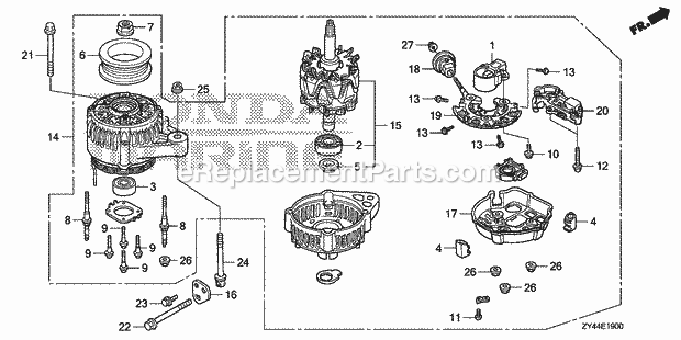 Honda Marine BF200AK1 (Type LA)(1600001-1699999)(1200001-1299999) Alternator Diagram