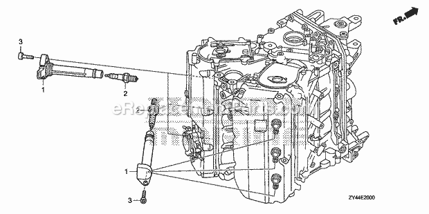 Honda Marine BF200AK1 (Type LA)(1600001-1699999)(1200001-1299999) Spark Plug Diagram