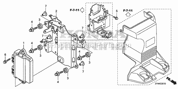 Honda Marine BF200AK1 (Type LA)(1600001-1699999)(1200001-1299999) Electronic Control Unit Diagram