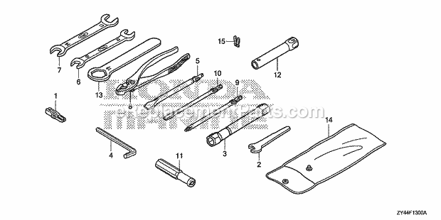 Honda Marine BF200AK1 (Type LA)(1600001-1699999)(1200001-1299999) Tool Diagram