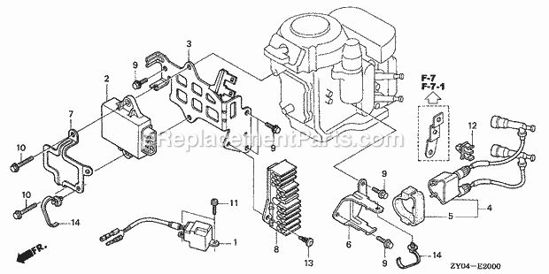 Honda Marine BF20D3 (Type LRTA)(1000001-1099999) Ignition Coil C.D.I. Unit Diagram