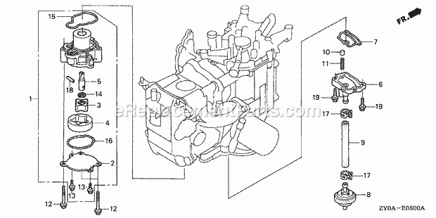 Honda Marine BF20D6 (Type LHA)(1300001-1399999) Oil Pump Diagram