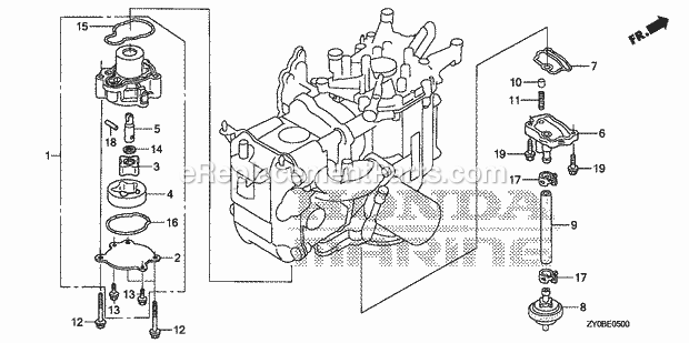 Honda Marine BF20DK2 (Type LRTA)(1500001-9999999) Oil Pump Diagram