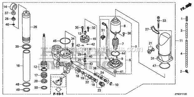 Honda Marine BF20DK3 (Type LRTA)(1600001-9999999) Power Trim-Tilt Diagram