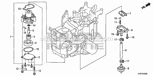 Honda Marine BF20DK3 (Type SHTA)(1600001-9999999) Oil Pump Diagram