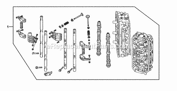 Honda Marine BF225A4 (Type LA)(1200001-1299999)(1000001-1099999) Cylinder Head Assembly Diagram