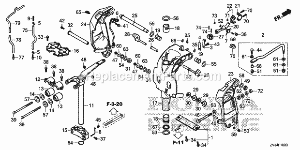 Honda Marine BF225D (Type URA) Page AO Diagram