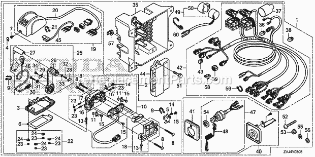 Honda Marine BF250D (Type LDS) Remote Control (Top Mount Single Type) (Second) (Dbw) Diagram