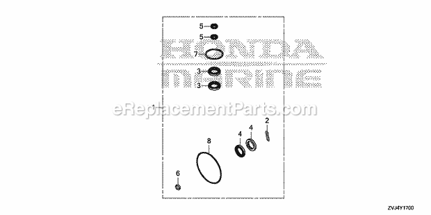 Honda Marine BF250D (Type XCDA)(8000001-9999999) Gear Case Kit Diagram