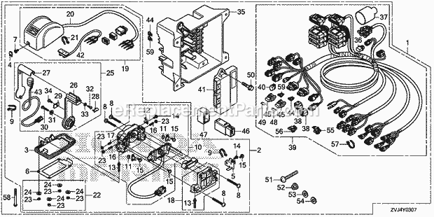 Honda Marine BF250D (Type XDA) Remote Control (Top Mount Single Type) (Main) (Dbw) Diagram