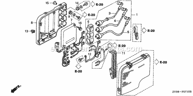 Honda Marine BF25A3 (Type XRSA)(3300001-3399999)(2000001-9999999) Ignition Coil Diagram