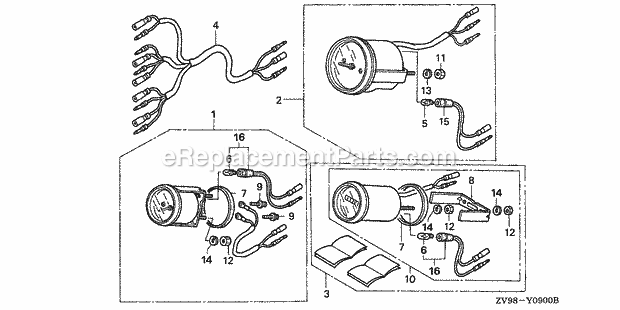 Honda Marine BF25A3 (Type XRSA)(3300001-3399999)(2000001-9999999) Meter Kits Diagram