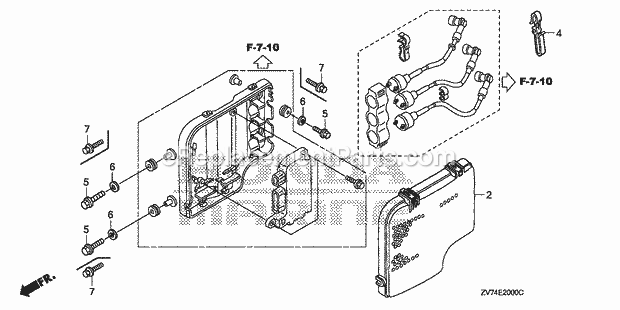 Honda Marine BF25D4 (Type LRTA)(1000001-1099999) C.D.I. Unit (1) Diagram