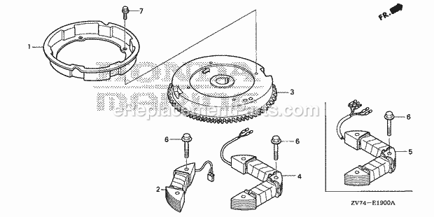 Honda Marine BF25D4 (Type SRTA)(1000001-1099999) Flywheel Diagram