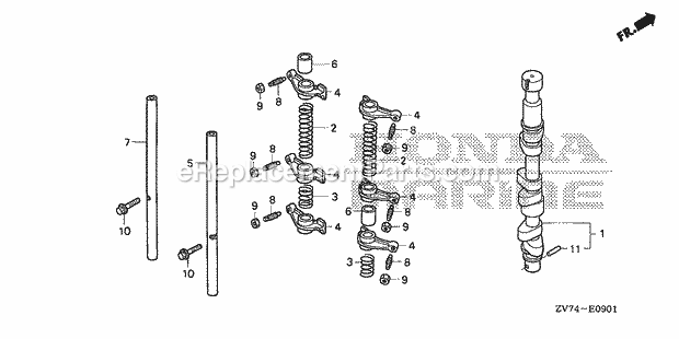 Honda Marine BF25D5 (Type SRTA)(1100001-1199999) Camshaft (2) Diagram