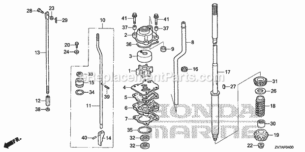 Honda Marine BF30DK3 (Type LRGA)(1500001-9999999) Water Pump Diagram