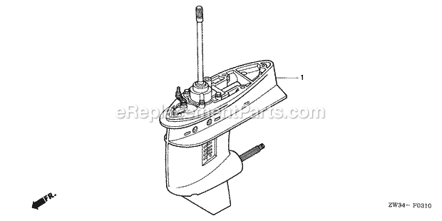 Honda Marine BF40A6 (Type LHA)(3600001-3699999)(3000001-9999999) Gear Case Assy. Diagram