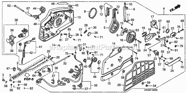 Honda Marine BF40A6 (Type LHA)(3600001-3699999)(3000001-9999999) Remote Control (Hi-Lex) (Handle Cap = Gray) (1) Diagram