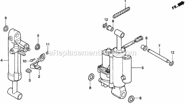 Honda Marine BF45AM (Type LHA) Power Trim-Tilt Diagram