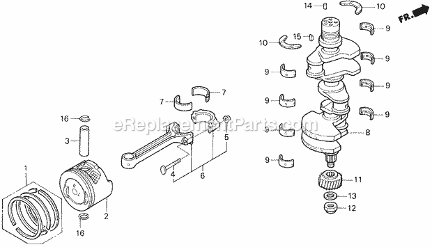 Honda Marine BF45AM (Type LRTA) Piston Diagram