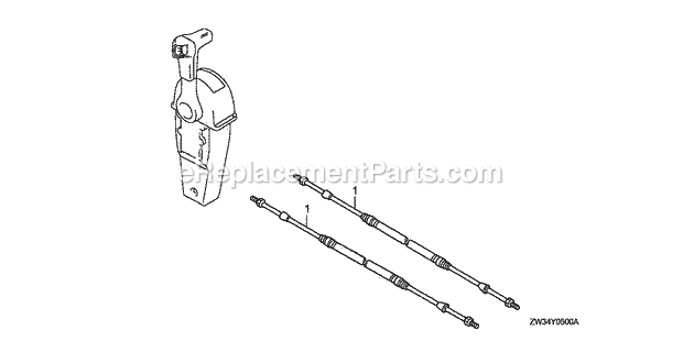 Honda Marine BF50A6 (Type LRTA)(3600001-3699999)(3000001-9999999) Cable (Single) Diagram