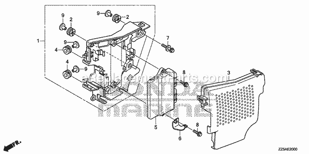 Honda Marine BF50DK4 (Type XRTA)(1300001-9999999)(1200001-9999999) Electronic Control Unit Diagram