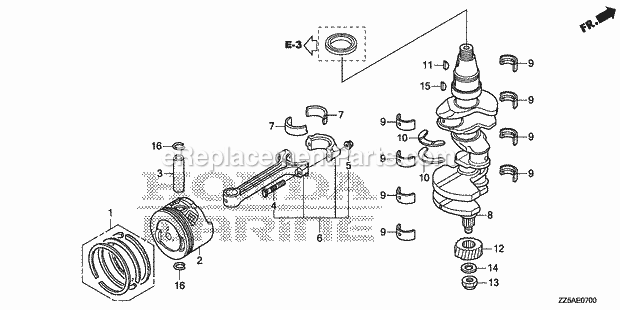 Honda Marine BF50DK4 (Type XRTA)(1300001-9999999)(1200001-9999999) Crankshaft Piston Diagram