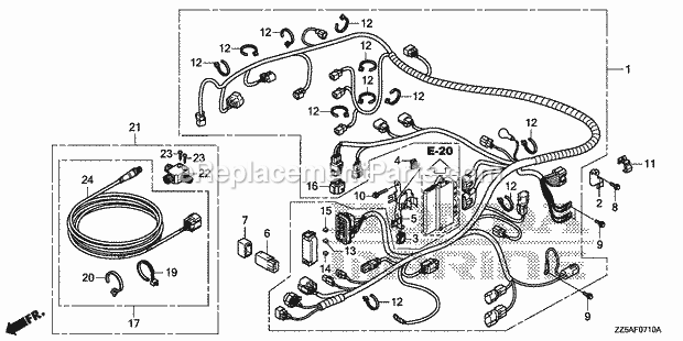 Honda Marine BF50DK4 (Type XRTA)(1300001-9999999)(1200001-9999999) Page AY Diagram