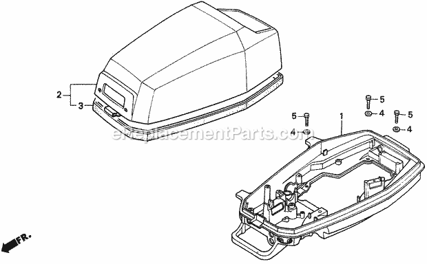 Honda Marine BF50F (Type SA)(1000001-1099999) Engine Cover Diagram