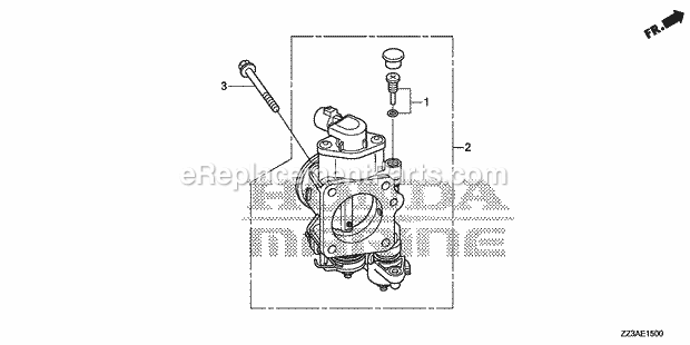 Honda Marine BF60AK1 (Type LRTA)(1100001-9999999) Throttle Body Diagram