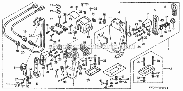 Honda Marine BF75A1 (Type XRTA)(4400001-4409999)(2100001-2199999) Remote Control (Top Mount Dual Type) (R.) Diagram