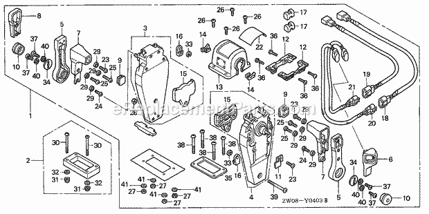 Honda Marine BF75A1 (Type XRTA)(4400001-4409999)(2100001-2199999) Remote Control (Top Mount Dual Type) (L.) Diagram