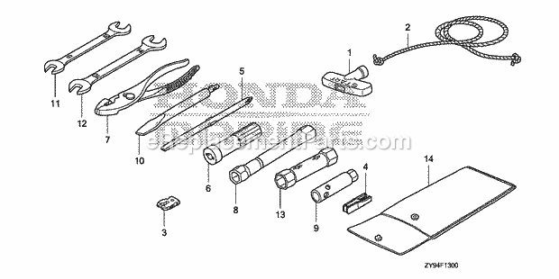 Honda Marine BF75DK0 (Type LHTA) Tools Diagram