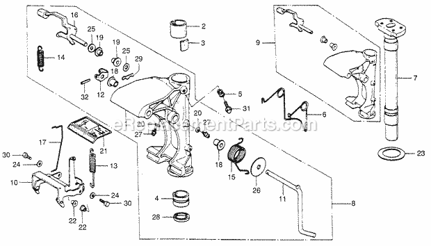 Honda Marine BF75 (Type LA)(1000002-1013304) Swivel Case Swivel Shaft Tilt Lever Diagram