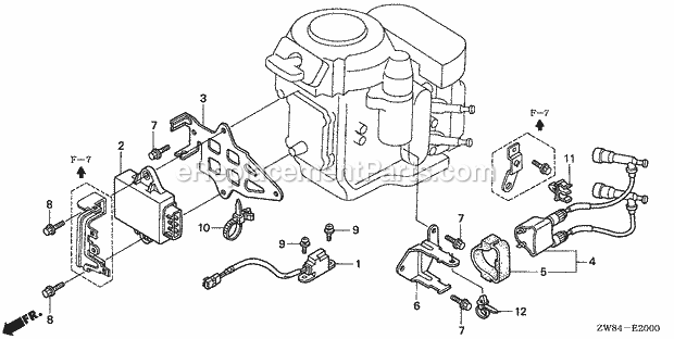 Honda Marine BF8D1 (Type LRA)(1000001-1099999) Ignition Coil Diagram