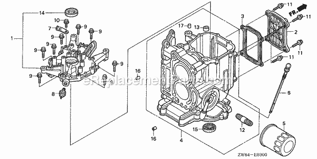 Honda Marine BF8D1 (Type LRA)(1000001-1099999) Crankcase Cover Diagram