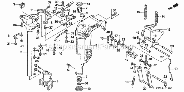 Honda Marine BF8D5 (Type SHSA)(1400001-1499999)(1000001-1999999) Swivel Case (1) Diagram