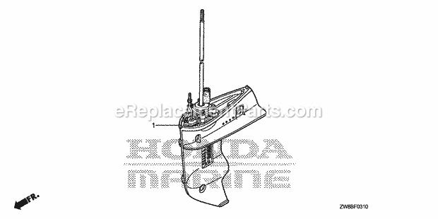 Honda Marine BF8DK0 (Type SHA)(1600001-9999999) Gear Case Assy. Diagram
