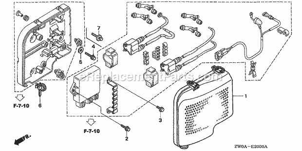 Honda Marine BF90A5 (Type XRTA)(4700001-4799999)(2100001-9999999) C.D.I. Unit Cover Diagram