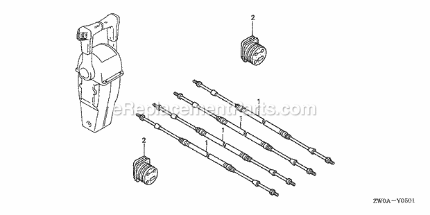 Honda Marine BF90A5 (Type XRTA)(4700001-4799999)(2100001-9999999) Cable (Dual) Diagram