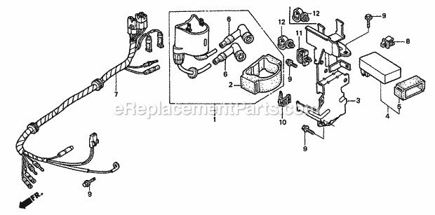 Honda Marine BF9.9AW (Type SA)(1300001-1400000)(1300001-9999999) Ignition Coil Diagram