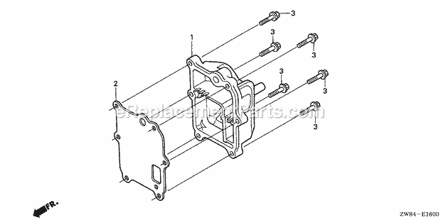 Honda Marine BF9.9D1 (Type LHA)(1000001-1099999) Exhaust Chamber Cover Diagram